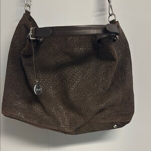 Elegant Dark Brown Woven Shoulder Bag